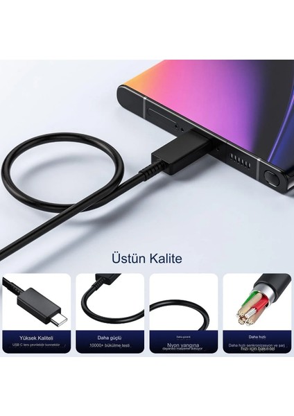 25W Usb-C Type-C Pd Şarj Cihazı Samsung Galaxy S21/S22/S23/24/S24 PLUS/S24 Ultra Uyumlu Hızlı Şarj Seti