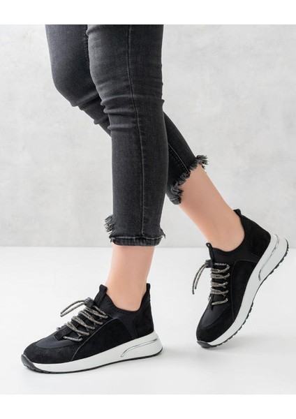 Kadın Kalın Taban Sneaker Spor Bağcıklı Ayakkabı SP-0403