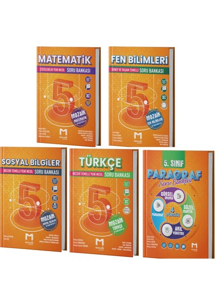 5. Sınıf Matematik Fen Türkçe Sosyal Paragraf Soru Bankası Seti