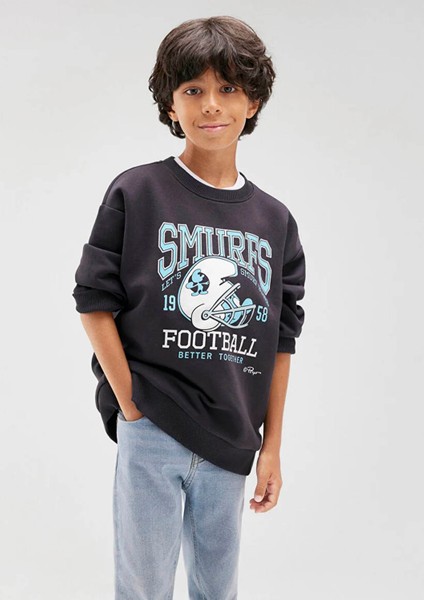 Erkek Çocuk Sweatshirt Kömür Siyah M6S10084-70087