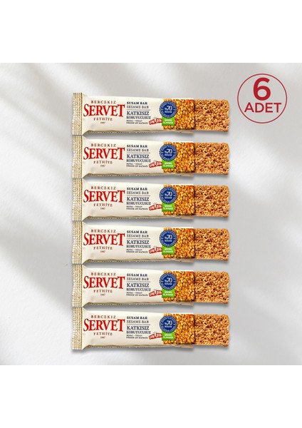 Şeker İlavesiz Susam Krokan Bar 120 gr (6 x 20 gr)