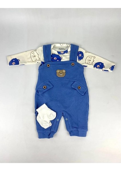 Erkek Bebek Ayıcık Desenli %100 Pamuk