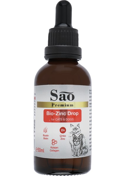 Bio - Zinc Drop Kediler ve Köpekler Için Deri ve Tüy Sağlığı Destekleyici Damla 50ML