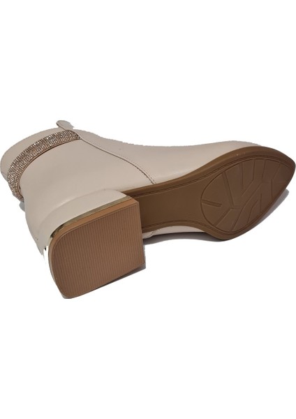 Kısa Topuklu Arkadan Taşlı Aksesuarlı Kadın Bot 573305-Z fırsatları