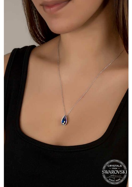 Swarovski Crystal Taşlı Damla Gümüş Kadın Kolye fiyatları