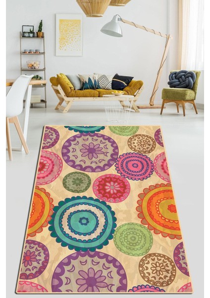 Tissage Djt Dekoratif Modern Tasarım Yıkanabilir Kaymaz Taban Halı Yolluk 100 x 160