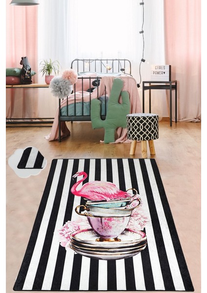 Cup Of Flamingo Djt Kaymaz Dekoratif Halı 80 x 120
