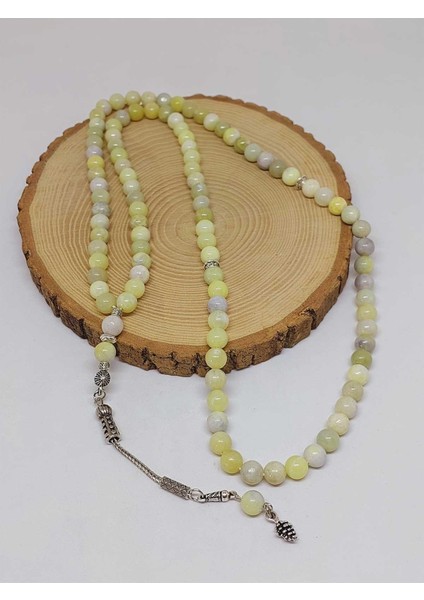 Peridot (Zebercet) Taşı Yeşil-Beyaz Alacalı 99LUK Tesbih 8mm (23115) fiyatları