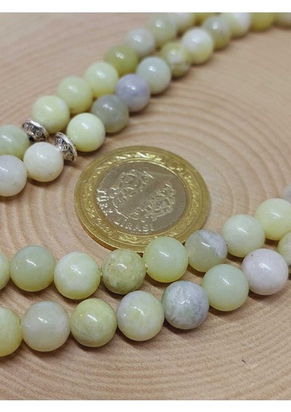 Peridot (Zebercet) Taşı Yeşil-Beyaz Alacalı 99LUK Tesbih 8mm (23115) modelleri