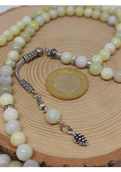 Peridot (Zebercet) Taşı Yeşil-Beyaz Alacalı 99LUK Tesbih 8mm (23115) indirimleri