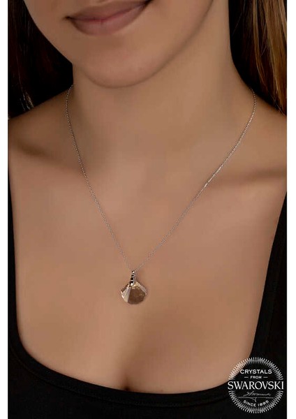 Swarovski Crystal Taşlı Deniz Kabuğu Gümüş Kadın Kolye fiyatları