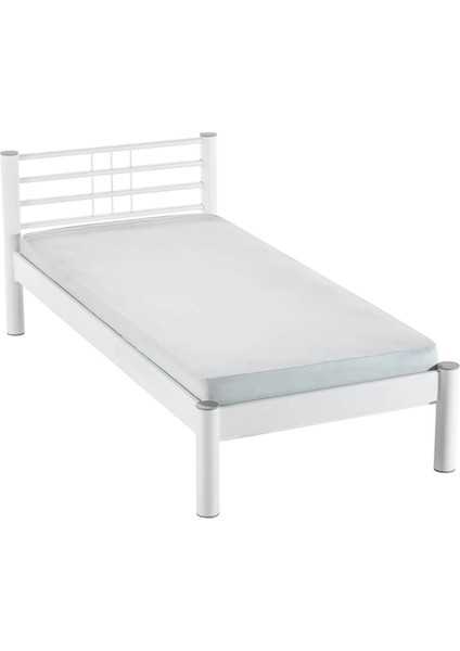 Allegro Tek Kişilik Ferforje Metal Karyola - Beyaz fırsatları