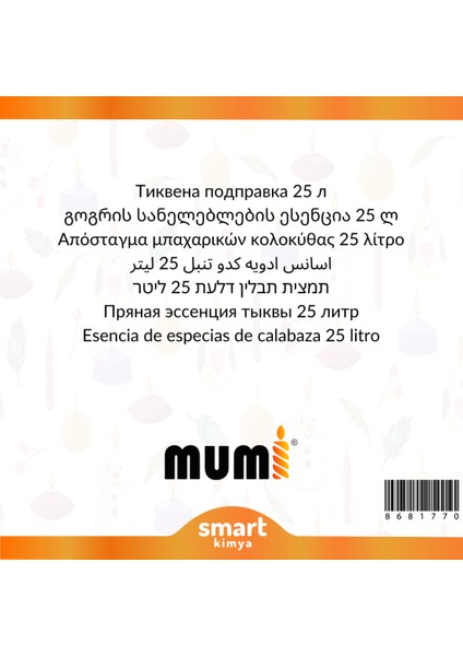 Pumpkin Spice Mum Esansı 25 Litre fiyatları