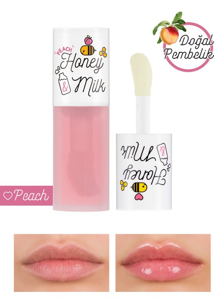 Bal Ve Süt Özlü Besleyici Şeftali Aromalı Dudak Bakım Yağı A'pıeu Honey&Milk Lip Oil Light (Peach)