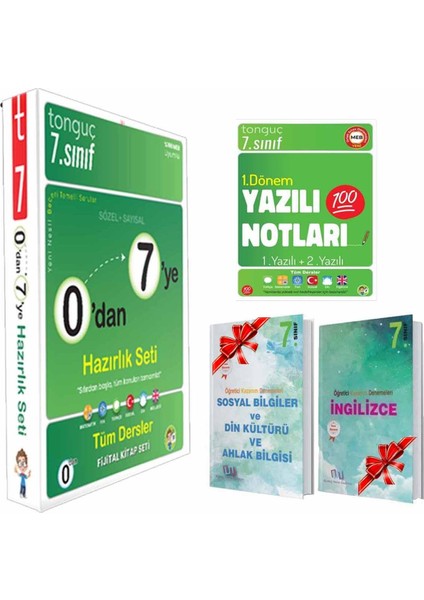 0'dan 7'ye Konu Anlatımlı Soru Bankası Seti + 1. Dönem Yazılı Notları fiyatları
