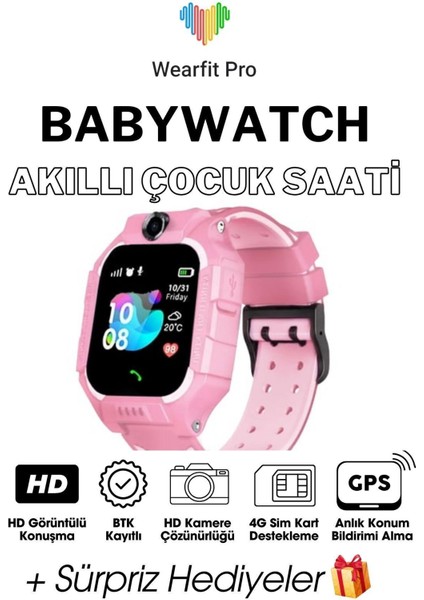 Wearfit Pro Çocuk Akıllı Kol Saati Tft Ekran Gps Kamera Oyun Hesap Arama Özellikleri ve Btk Kayıtlı