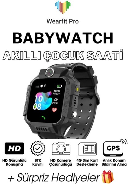 Wearfit Pro Çocuk Akıllı Kol Saati Tft Ekran Gps Kamera Oyun Hesap Arama Özellikleri ve Btk Kayıtlı