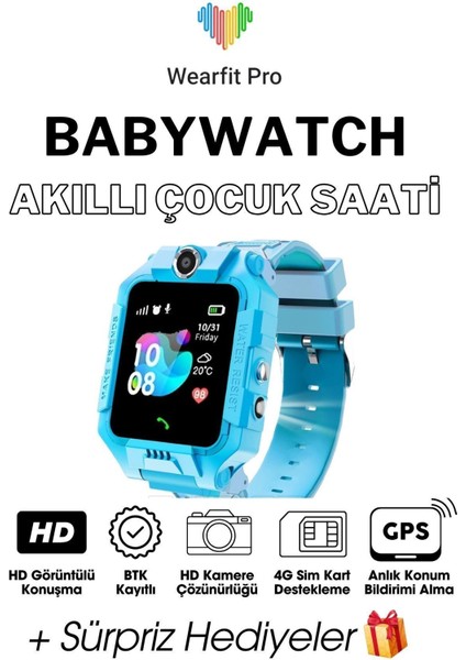 Wearfit Pro Çocuk Akıllı Kol Saati Tft Ekran Gps Kamera Oyun Hesap Arama Özellikleri ve Btk Kayıtlı