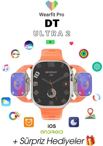 Wearfit Pro Dt Ultra 2 Amoled Ekran 49 mm Akıllı Saat