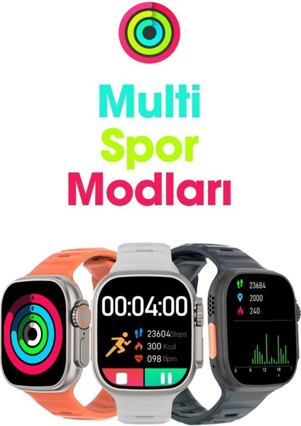 S10 Ultra 2 Akıllı Saat 7 Kordonlu 49MM Miniled Ekran Akıllı Kol Saati