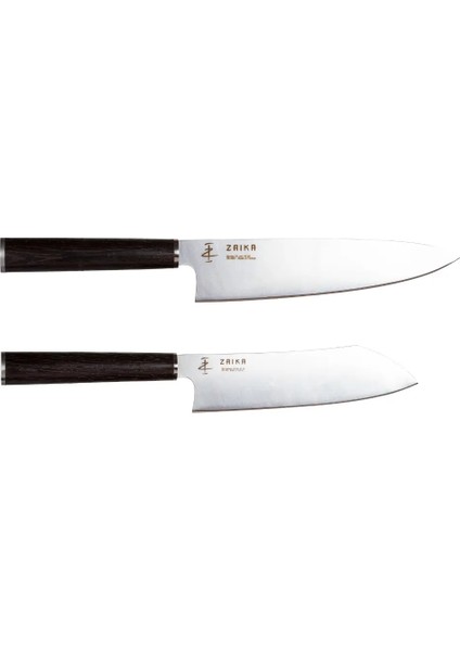 2'li Set - Gyutou ve Eğri Santoku - Japon Tasarım Şef Bıçakları - Venge Ağacı Sap Paslanmaz Çelik