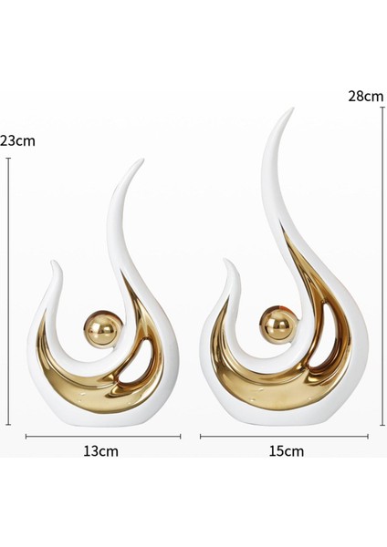 Ev Dekorasyonu Için Seramik Heykel - Masaüstü Dolap Için Şık I ve Altın (Yurt Dışından)