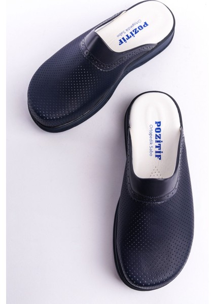 Erkek Lacivert Klasik Delikli Sabo Terlik Ortopedik Doktor Hemşire Hastane Terliği fırsatları