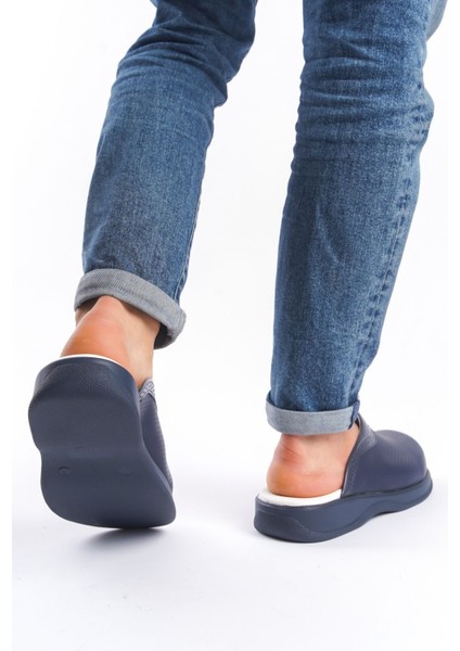 Erkek Lacivert Klasik Delikli Sabo Terlik Ortopedik Doktor Hemşire Hastane Terliği indirimleri