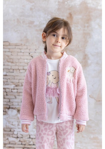 Kız Bebek Tavşan Nakışlı Peluş Mont - Pembe fiyatları