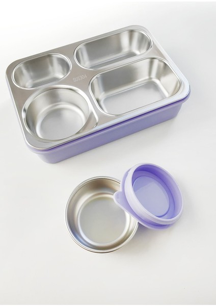 304 Çelik Mor 950 ml 4 Bölmeli Öğrenci Ofis Yemek Mama Kabı Sefer Tası fırsatları