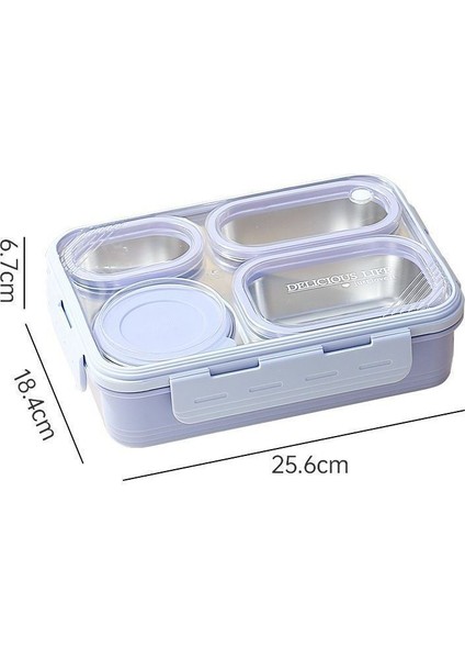 304 Çelik Mor 950 ml 4 Bölmeli Öğrenci Ofis Yemek Mama Kabı Sefer Tası indirimleri