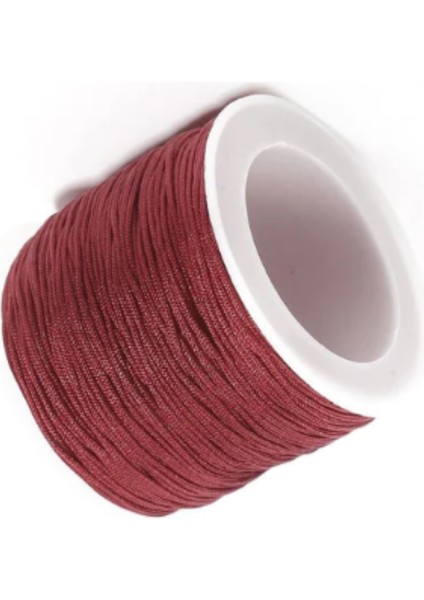 Paraşüt ipi, Bileklik-Kolye Örgü ipi 1 mm 50 Metre Bordo