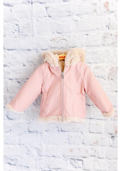 Unisex Bebek Çift Taraflı Kaban - Pembe