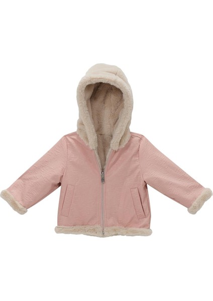 Unisex Bebek Çift Taraflı Kaban - Pembe
