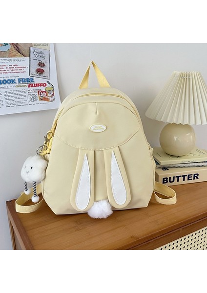 Mini Çocuksu Okul Çantası, Yüksek Görünümlü Rahat Hafif Sırt Çantası, Kadın Sevimli Tavşan Öğrenci Sırt Çantası (Yurt Dışından)