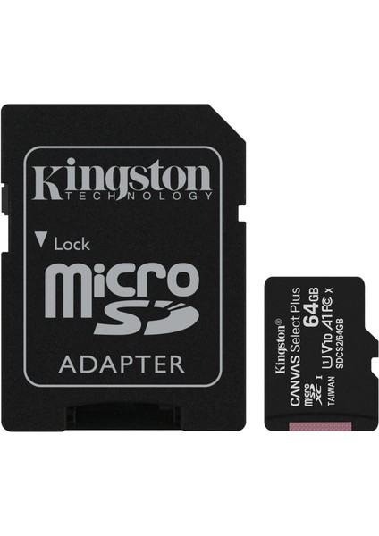 64GB MICRO SD CANVAS PLUS KINGSTON SDCS2/64GB