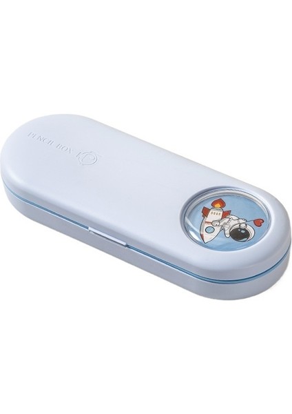 Yeni Astronot Çift Katmanlı Kırtasiye Kutusu Karikatür Kalem Kutusu Erkek ve Kız Öğrenci Kalem Kutusu Büyük Kapasiteli (Yurt Dışından)