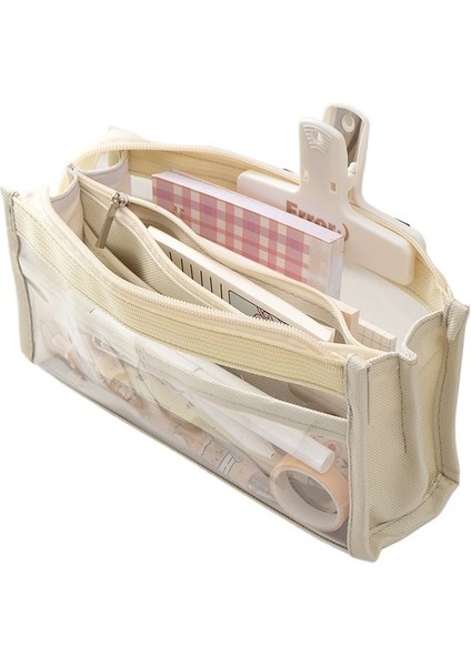 Çok Işlevli Görünür Pencereli, Büyük Kapasiteli Altı Katmanlı Şeffaf Kalem Kutusu (Yurt Dışından)