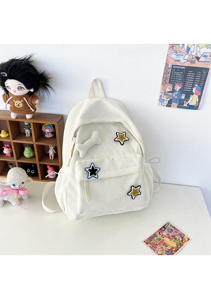 Kolej Tarzı Sevimli Yumuşak Kız Kadife Sırt Çantası Kadın Orman Tarzı Küçük Taze Günlük Işe Gidiş-Geliş Küçük Sırt Çantası (Yurt Dışından)