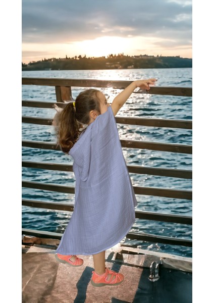 4 Katlı Organik Muslin Bebek ve Çocuk Kapüşonlu Plaj Pançosu Banyo Havlu Pamuk modelleri