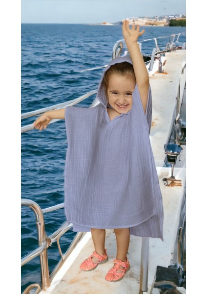 4 Katlı Organik Muslin Bebek ve Çocuk Kapüşonlu Plaj Pançosu Banyo Havlu Pamuk fırsatları