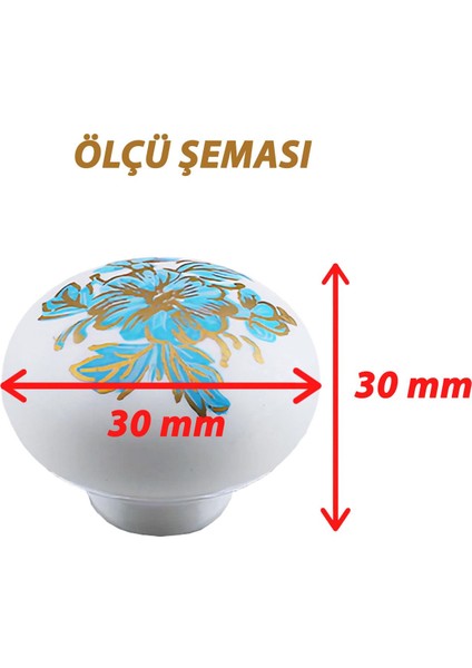 Mavi Beyaz Ortanca Çiçek Desenli Polimer Düğme Kulp Mantar Mobilya Mutfak Dolabı Çekmece Kulbu Kulpları fiyatları
