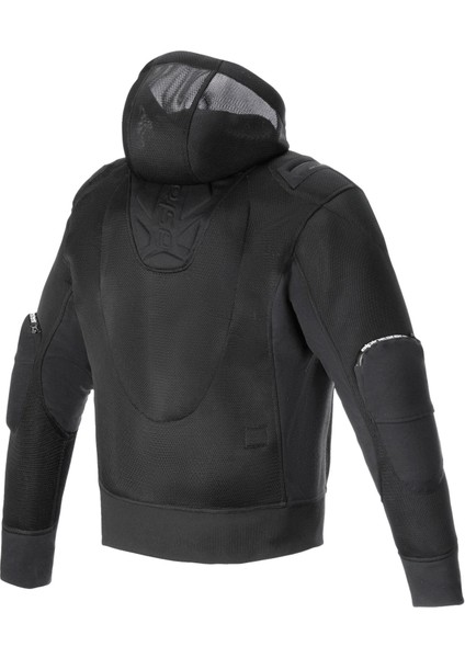 Moflow Air Tech Hoodie Korumalı Motosiklet Montu Siyah / Siyah