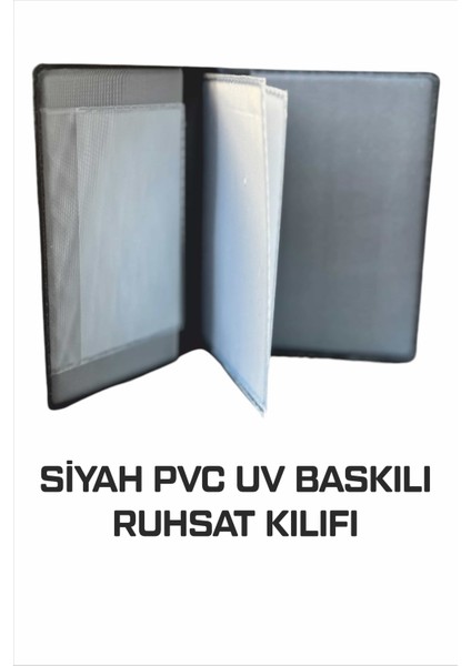 Oto Ruhsat Kılıfı Pvc Kişiye Özel Uv Kaliteli Baskı Kalıcı Renkler Siyah 1 Adet