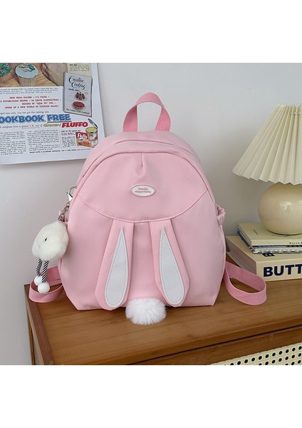 Mini Çocuksu Okul Çantası, Yüksek Görünümlü Rahat Hafif Sırt Çantası, Kadın Sevimli Tavşan Öğrenci Sırt Çantası (Yurt Dışından)