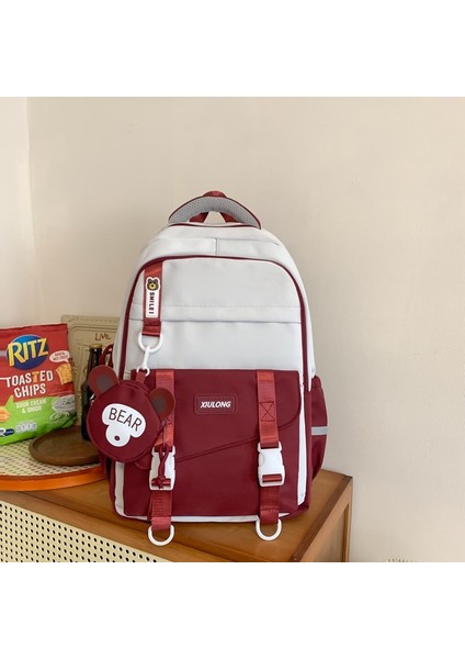 Kız Çocukları Için Okul Çantaları, Ortaokul Öğrencileri, Orman Tarzı Sırt Çantaları, Ilkokul Öğrencileri, Kontrast Renkli Dikişli Sırt Çantaları (Yurt Dışından)