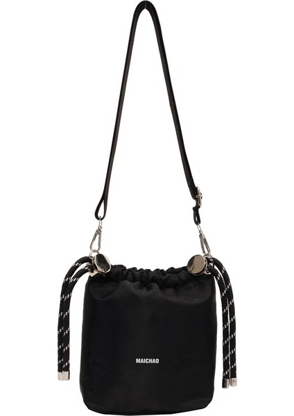 Kanvas Çanta Kadın Sonbahar 2024 Yeni Moda Niş Tasarım Tek Omuz Crossbody Çanta Üst Düzey Batı Tarzı Kova Çanta (Yurt Dışından)