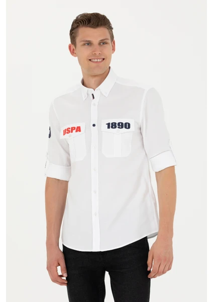 U.S. Polo Assn. Erkek Beyaz Gömlek Desenli 50272289-VR013