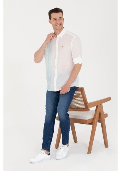 Erkek Mint Gömlek Desenli 50264069-VR090