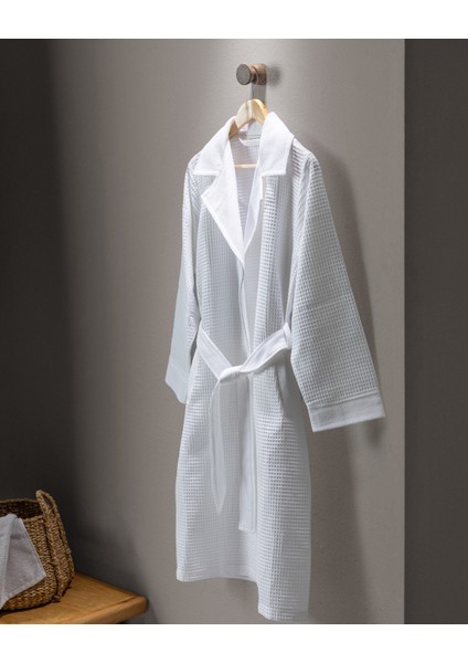 Blois %100 Pamuk Unisex Bornoz - Beyaz - Lüks Koleksiyon